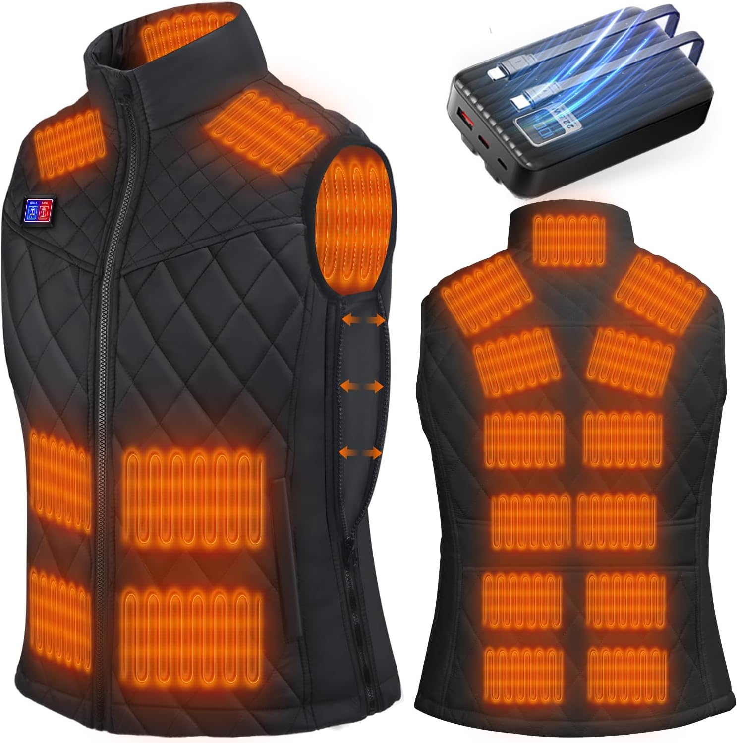 Sumeriy] 電熱ベスト 【革新拡張機能 40000mAh大容量バッテリー】 ヒーターベスト 19箇所発熱 日本
