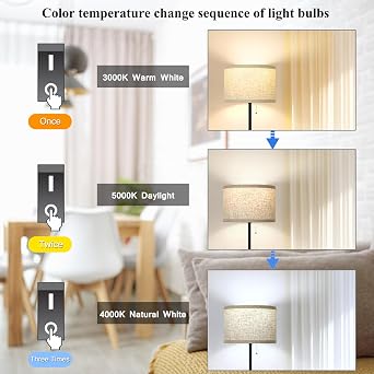 LED Light Bulb A19 3Color Temperature 3CCT Color Changing Light Bulbs,2Pack | 3000K-5000K-4000K Energy Saving 9W(60W Equivalent) LED Bulb,810LM for Bedroom,Living Room