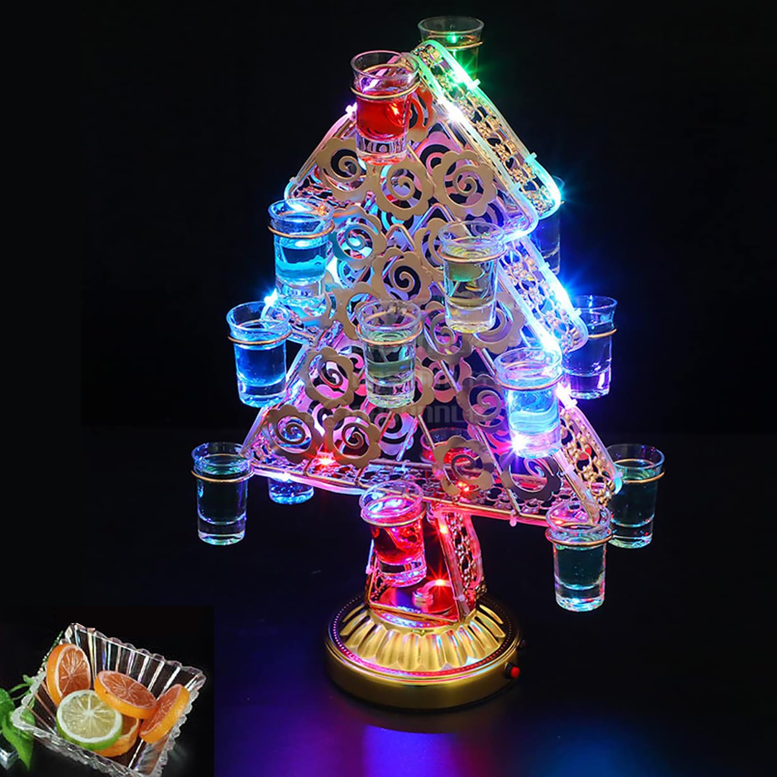 Amazon｜テキーラクリスマスツリー ワインラック LED酒ボトルの表示棚 