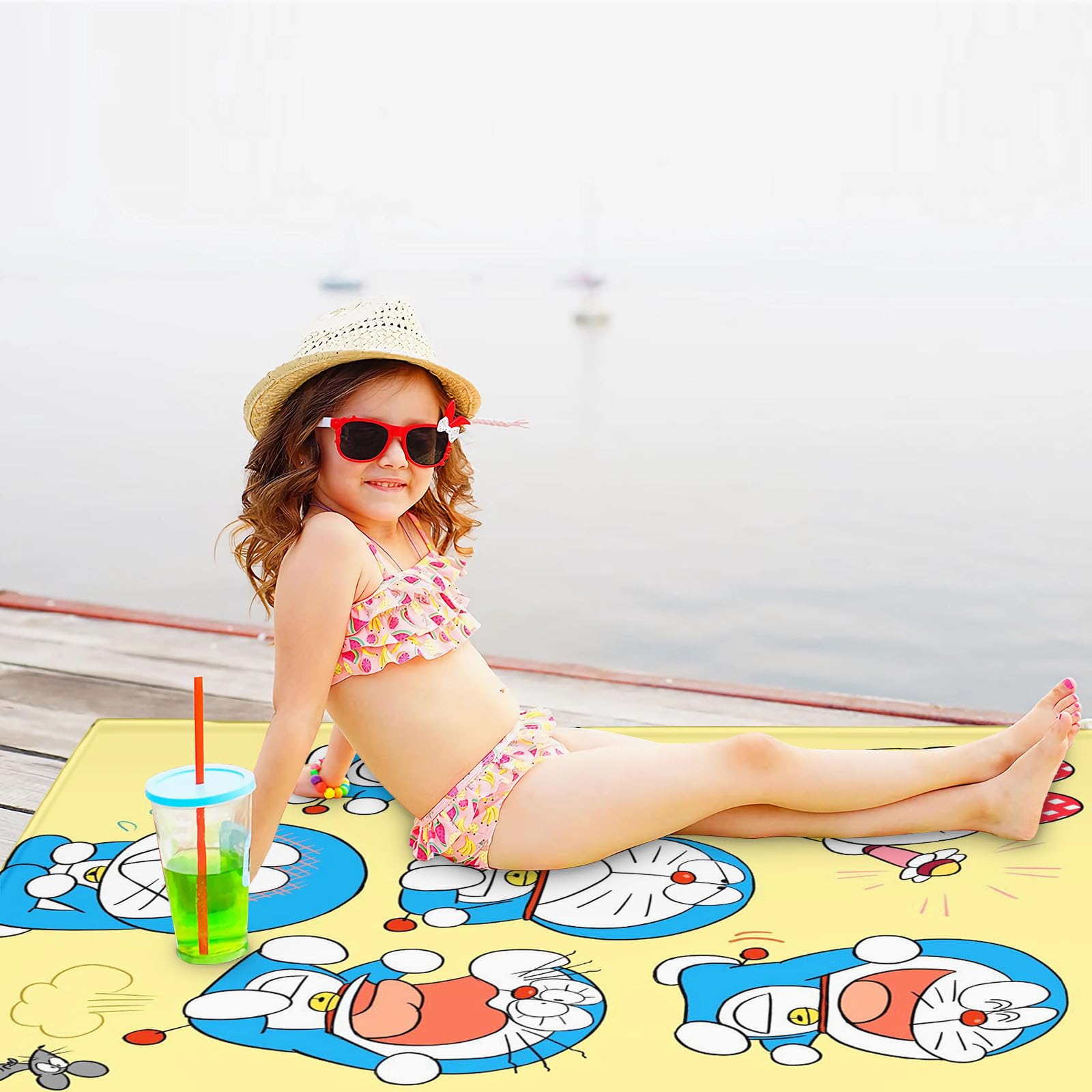 Serviette De Plage Enfant Microfibre – 150x75 Cm, Motifs Animés – Pour Piscine, Bain, Voyage - 10