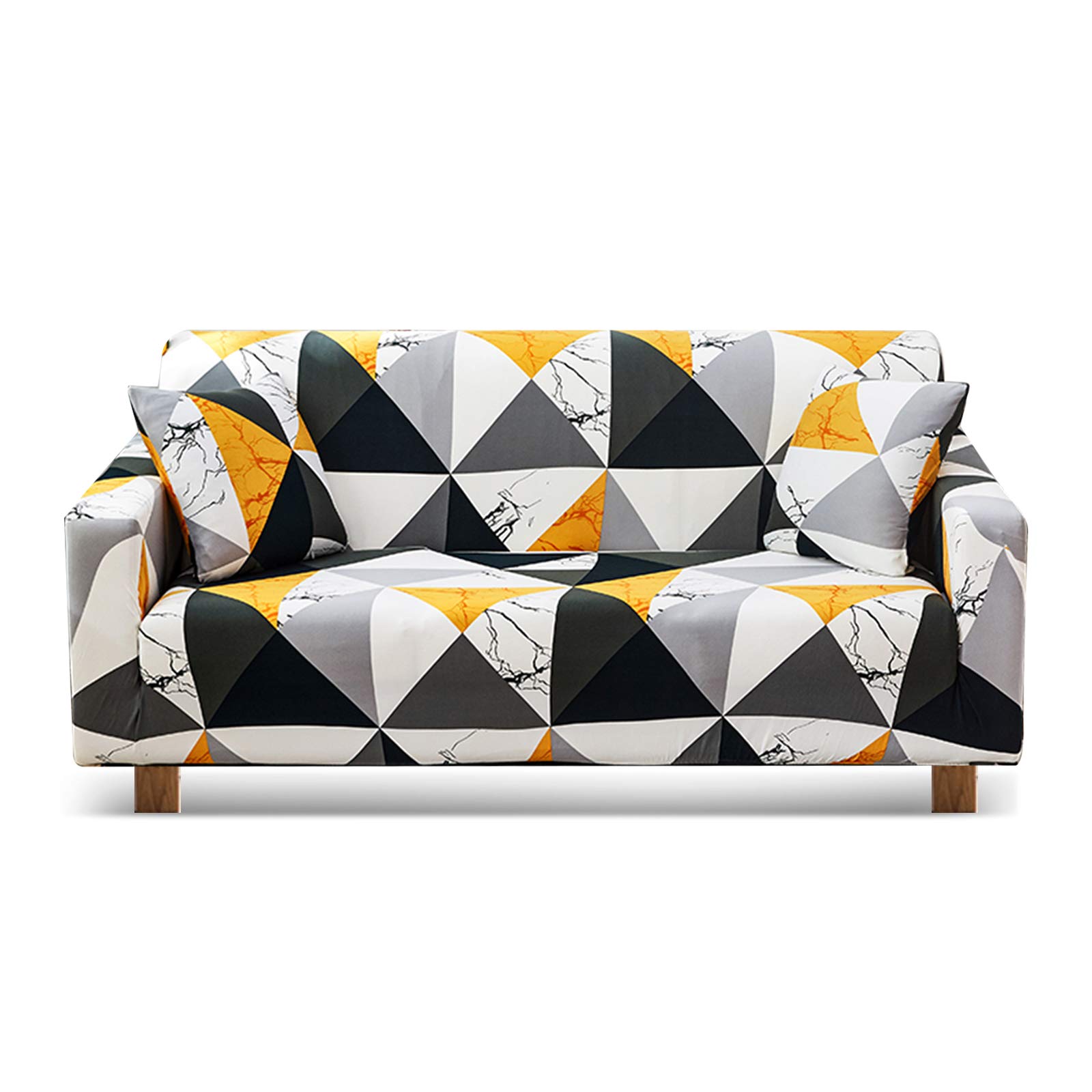 Housse de Canapé 3 Places,Elasticité Stretch Protecteur de Canapé Housse de canapé d'angle élastique Universelle, imprimé Extensible Couverture Protecteur Fauteuil 3-Places Cube