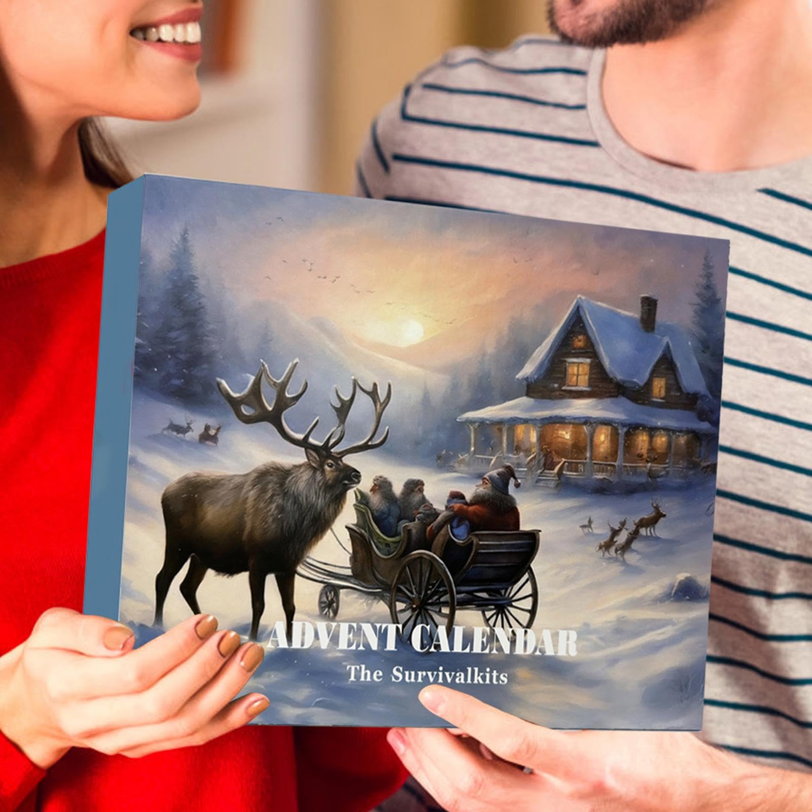 Kit Calendrier de l'Avent - Village cartonné à construire DIY carton kraft