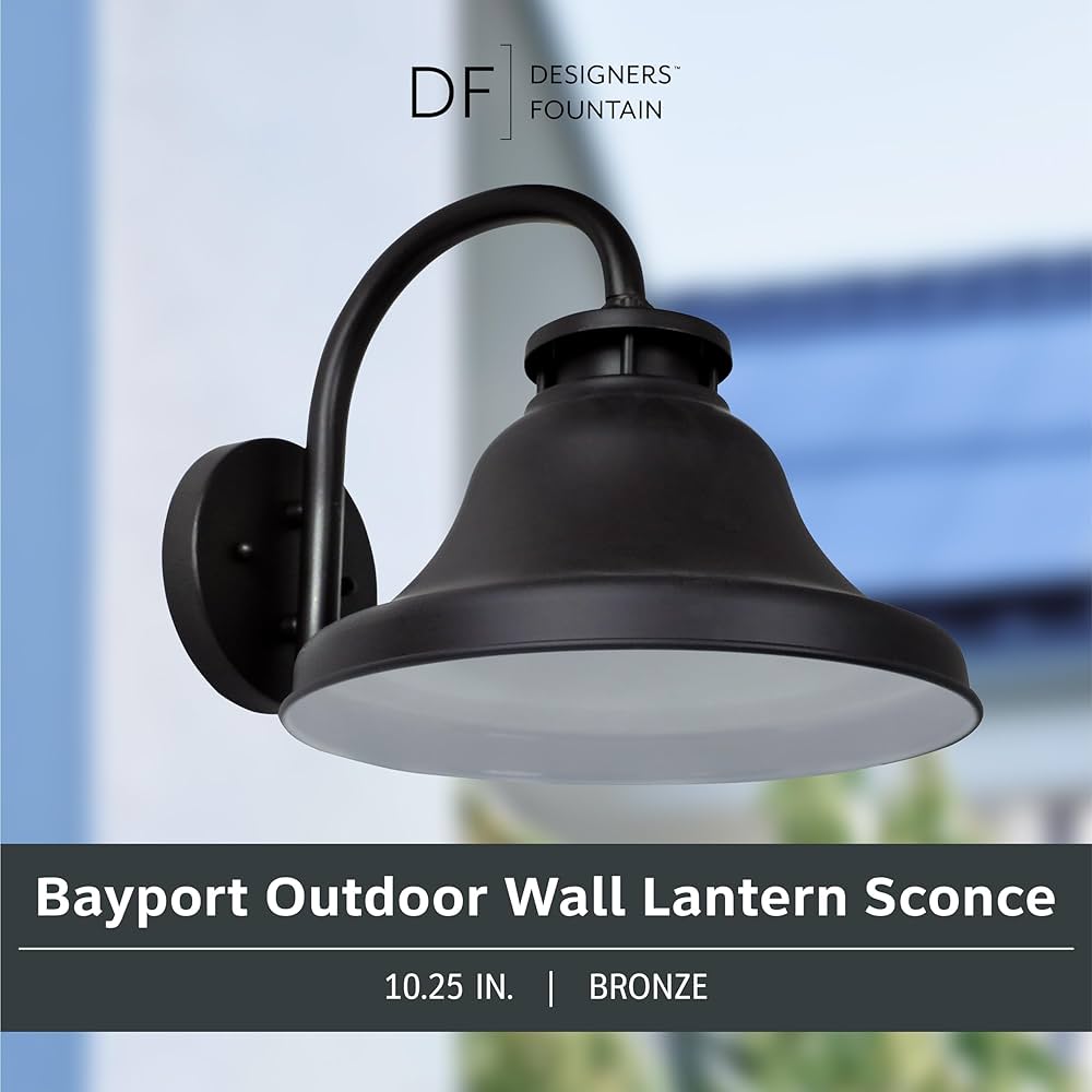 Designers Fountain 31331-BZ Bayport Outdoor Wall Lantern