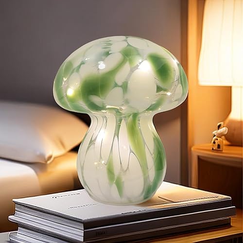 Miniatura 5 de Lámparas de mesa de hongos Luces de noche Lindas Mesita de noche de vidrio Lámparas de escritorio para Dormitorio Living Estudio (bombilla incluida)