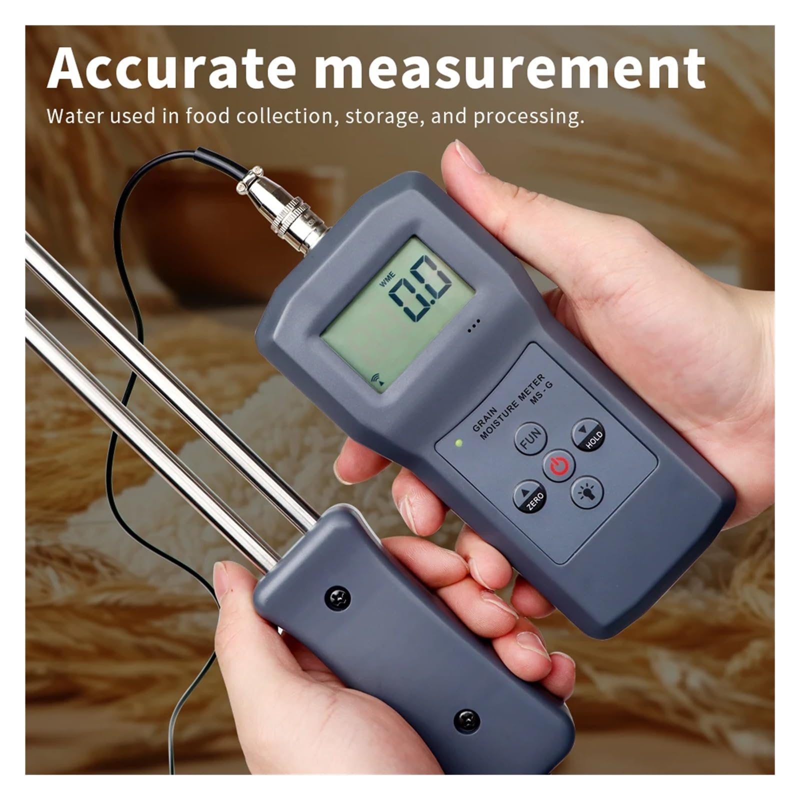 Getreidefeuchtigkeitstester LCD-Digital-Getreidefeuchtigkeitsmesser, Hochpräziser Feuchtigkeitstester For Weizen, Bohnen, Mais, Hygrometer, 3–80% Wassergehaltsdetektor