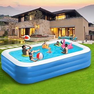 Koeay Inflatable Pool for Kids and Adults, Oversized Thickened Family Swimming Pool for Toddlers, Outdoor, Garden, Backyard, Summer Water Party (260 * 175 * 60CM)