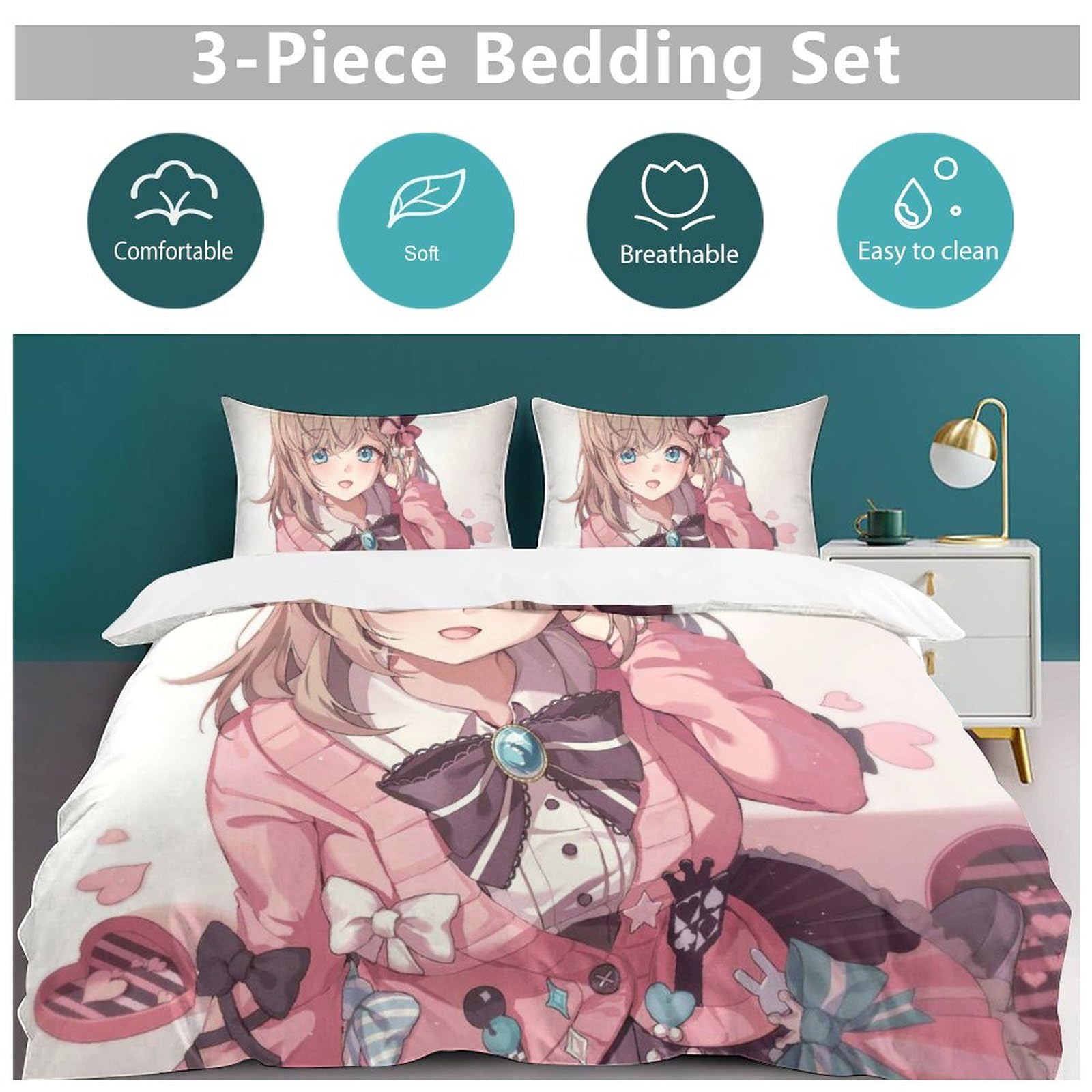 【丸八】Sowally 掛け布団カバー(シングルサイズ青・ピンク)セット 丸八】Sowally 掛け布団カバー(シングルサイズ青・ピンク)セット