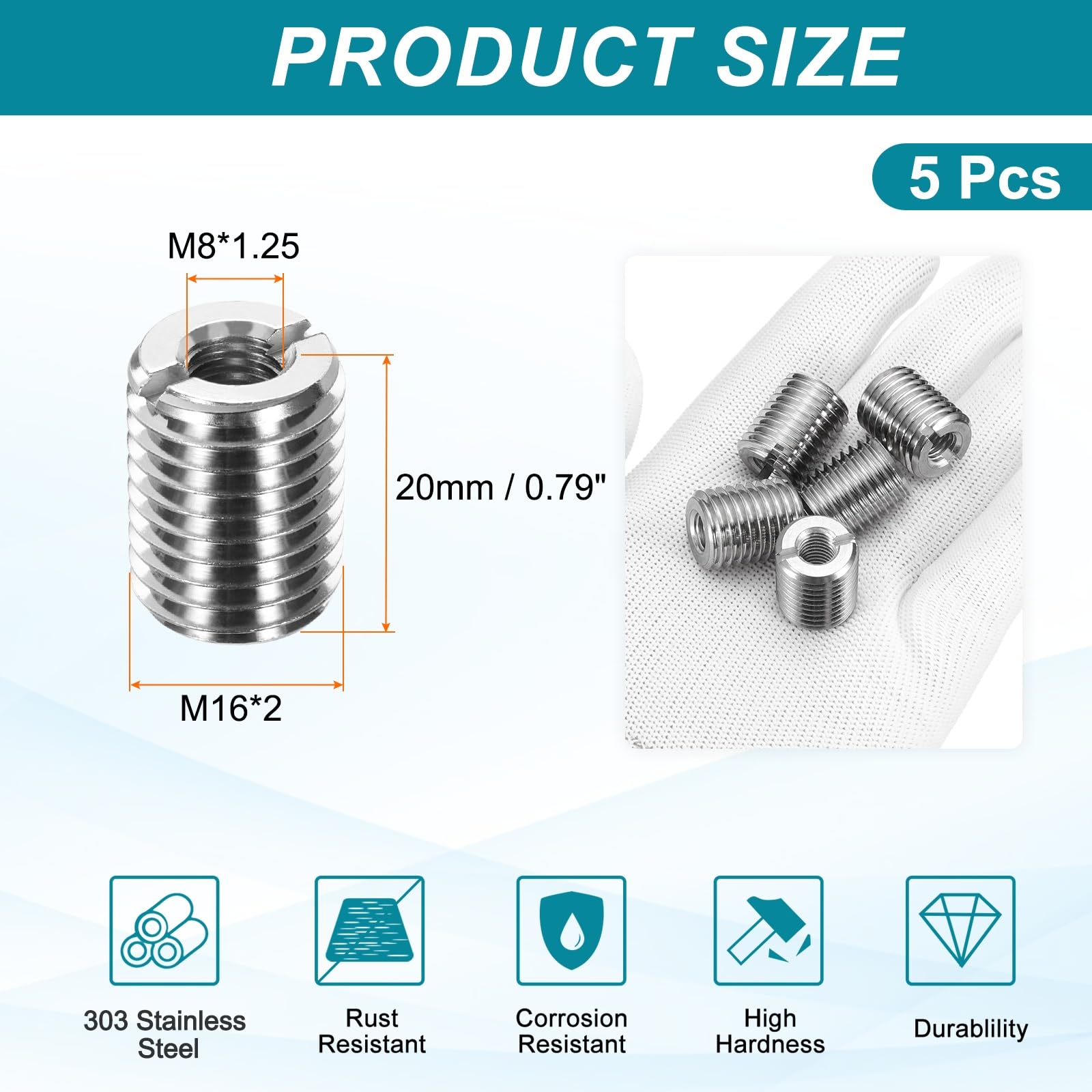 PATIKIL Thread Adapters Sleeve Reducing Nut - Image 2