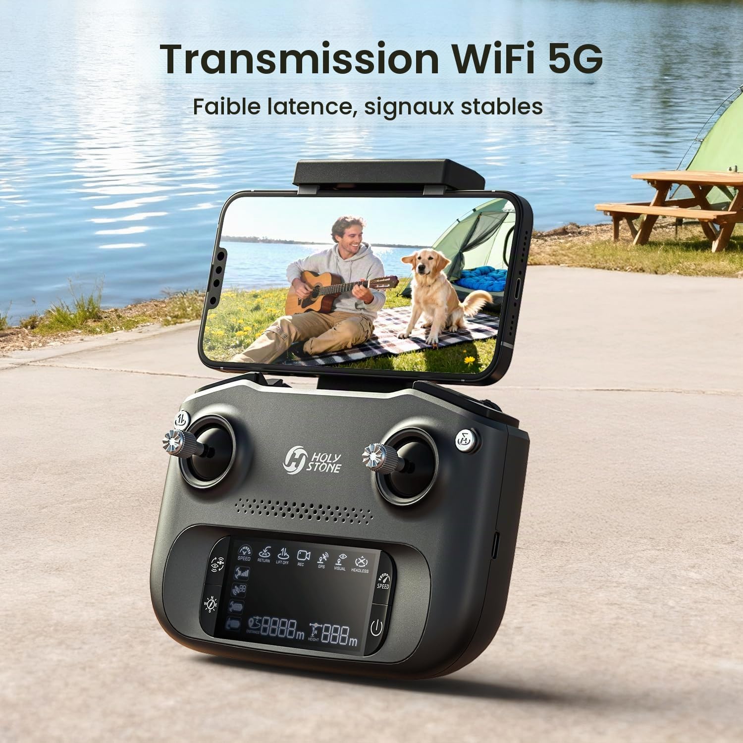 Holy Stone Drone GPS avec caméra 4K EIS pour adultes, quadrocoptère HS175G RC avec 60 min de temps de vol, Follow Me, moteur sans balais, vol circulaire, drones pour débutants de moins de 249 g