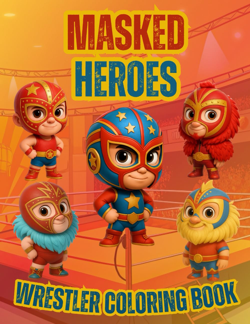 Masked Heroes Wrestler Coloring Book A Fun Wrestling Coloring Book