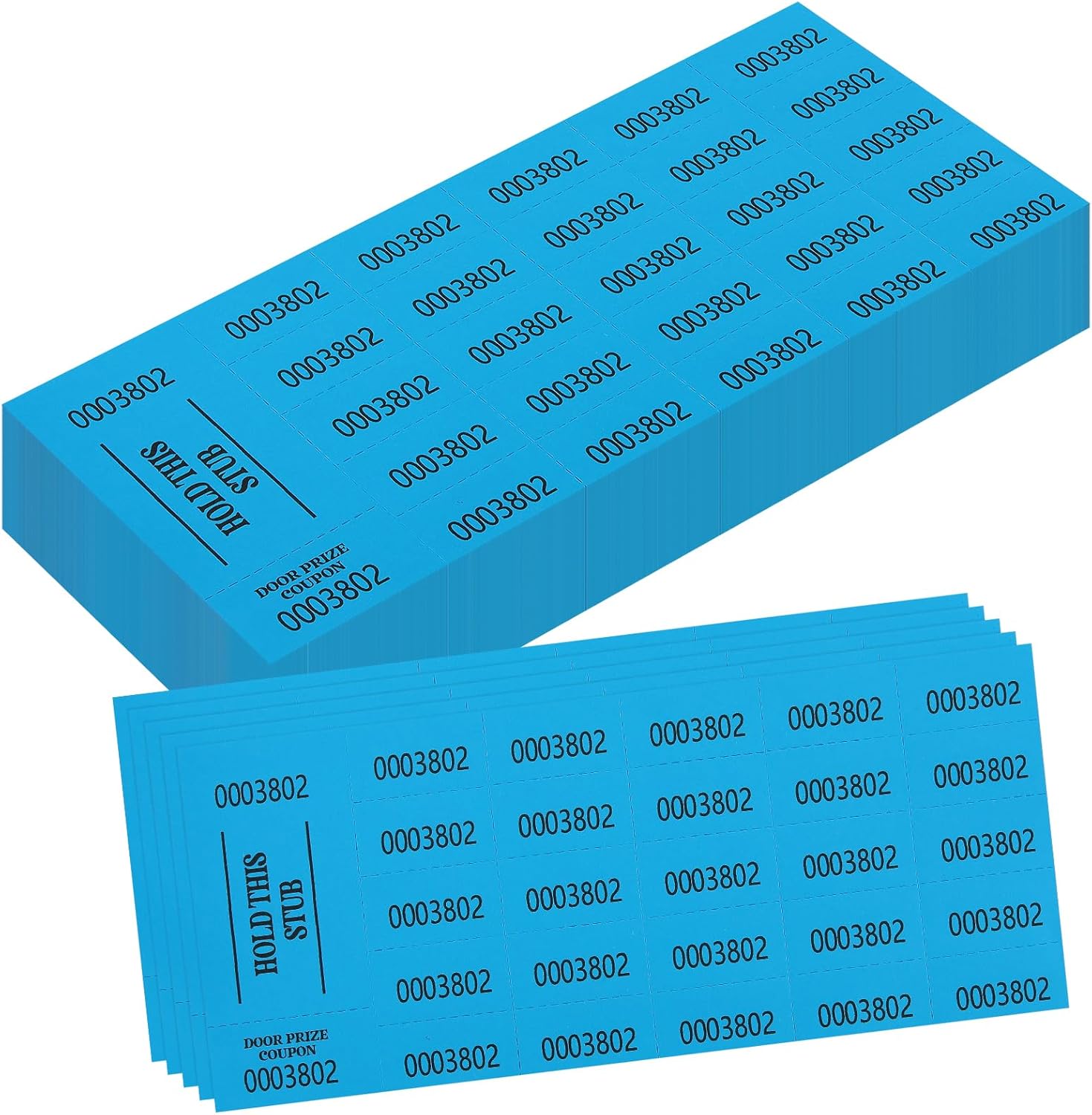 500 Pieces Auction Raffle Tickets Basket Tickets Raffle Tickets Sheets Basket Auction Ticket Blue 4"×9" for Chinese Door Prize Fundraiser Drink Carnival Penny Auctions Events-500 Numbers