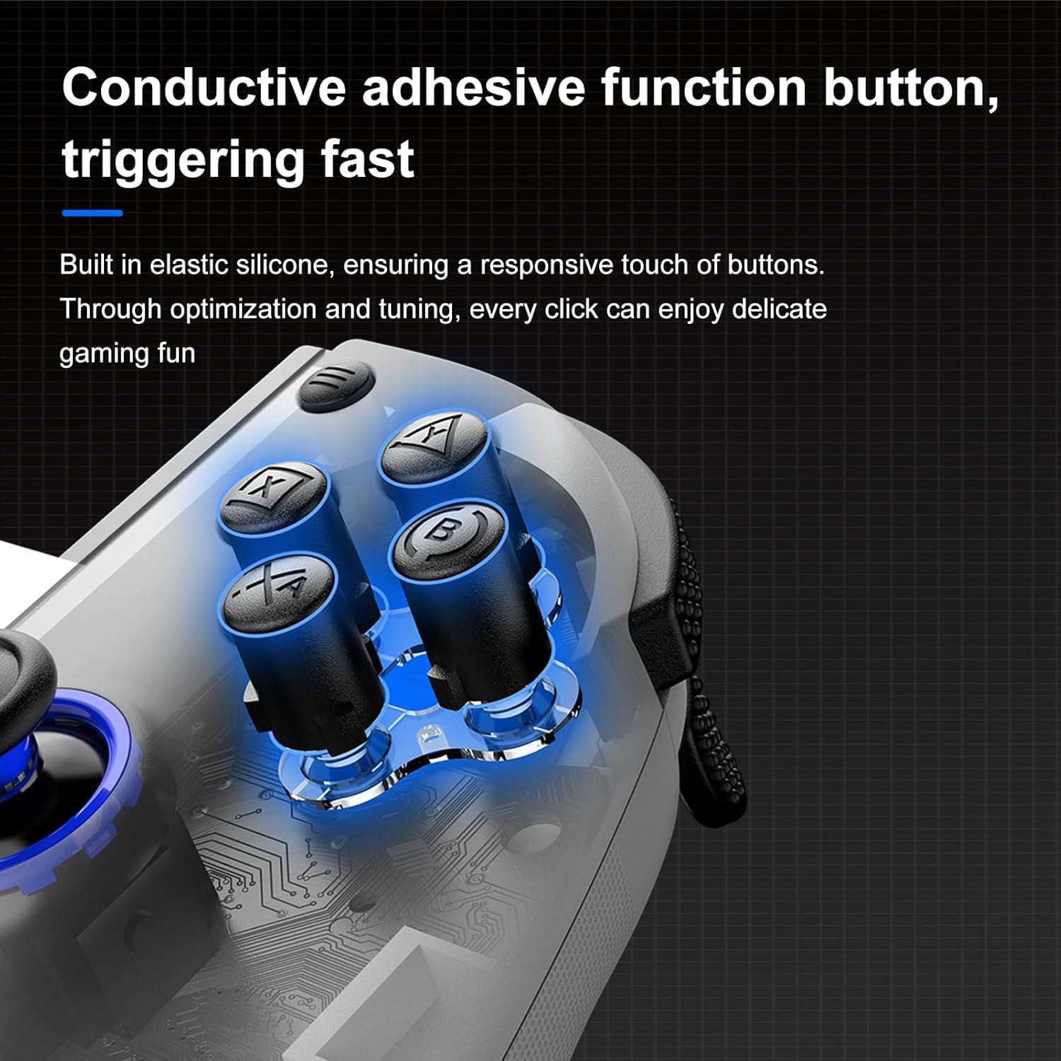 Controller di gioco retrattile wireless per Switch/iOS/Android/PC/Tablet, Gamepad wireless con joystick effetto Hall/trigger Hall, con turbo/giroscopio a 6 assi/vibrazione (Bianco con ventola)