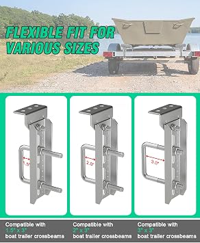 Heavy Duty Boat Trailer Bunk Brackets, 4 PCS 8 Galvanized Swivel Top Bunk Bracket Kit for 1.5 x 3, 2 x 3, 3 x 3 Boat Trailer Crossmember
