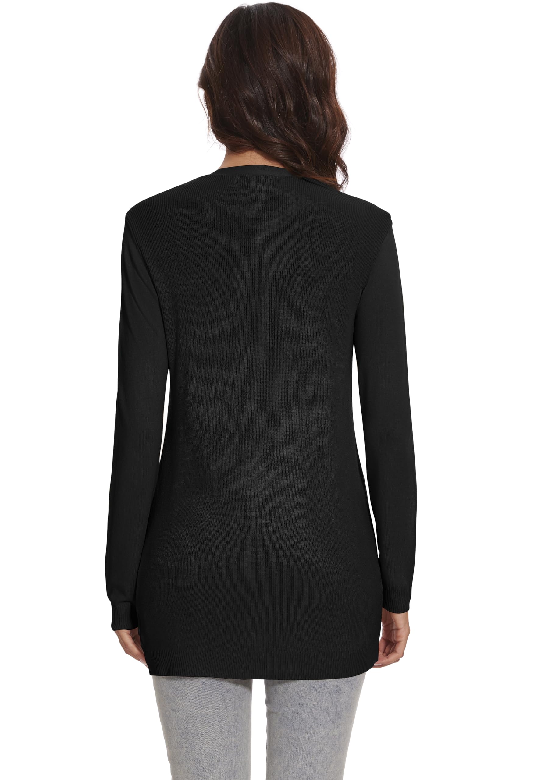 Donna Cardigan Lungo Casual Leggero Maniche Lunghe Giacca Estivo Elegante Cardigan Maglia