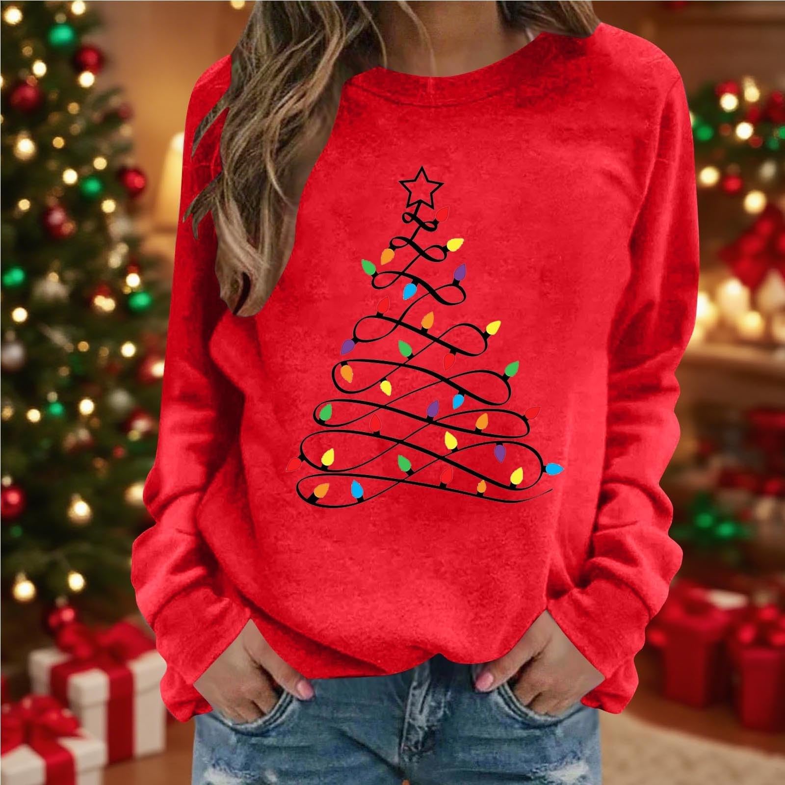 Sudadera de Navidad para mujer, talla grande, forro polar, holgada, deportiva, animal, manga larga, patrón de vacaciones, ropa deportiva joven
