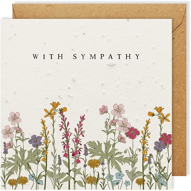 Eco-Friendly Biodegradable Seed Paper Plantable Greeting Card With Sympathy Wildflowers