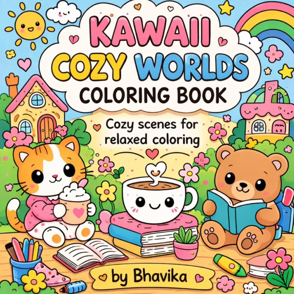 Kawaii Cozy World's Coloring Book: Cozy scenes