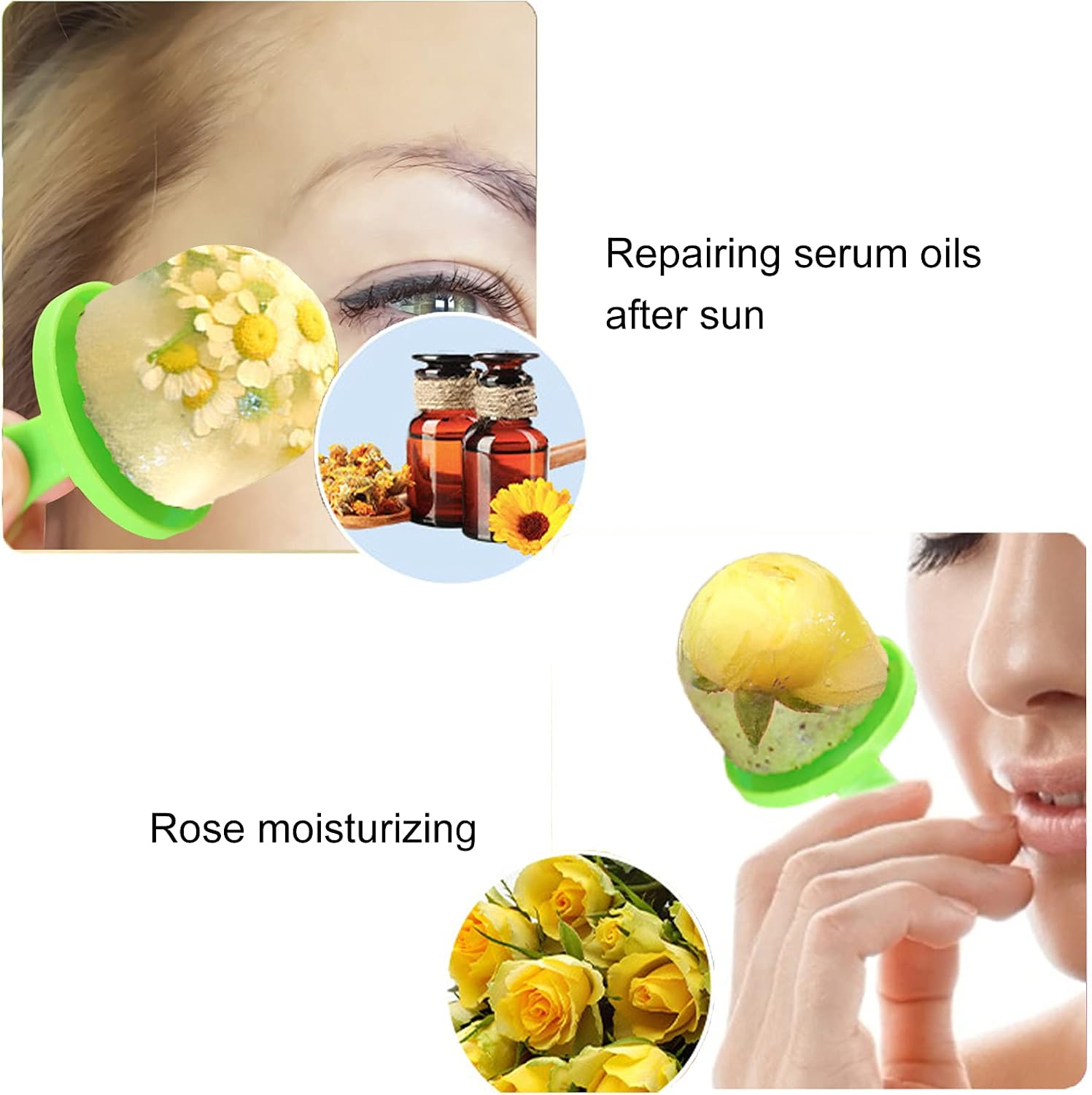Dioche Silicone Ice Tray - Ice Massage Cup Reusable Fine Lines Removal Beauty Ice Roller Skin Care Tools Body Ice Tray Ice Roller Skin Care Cold Massage Tool(02)