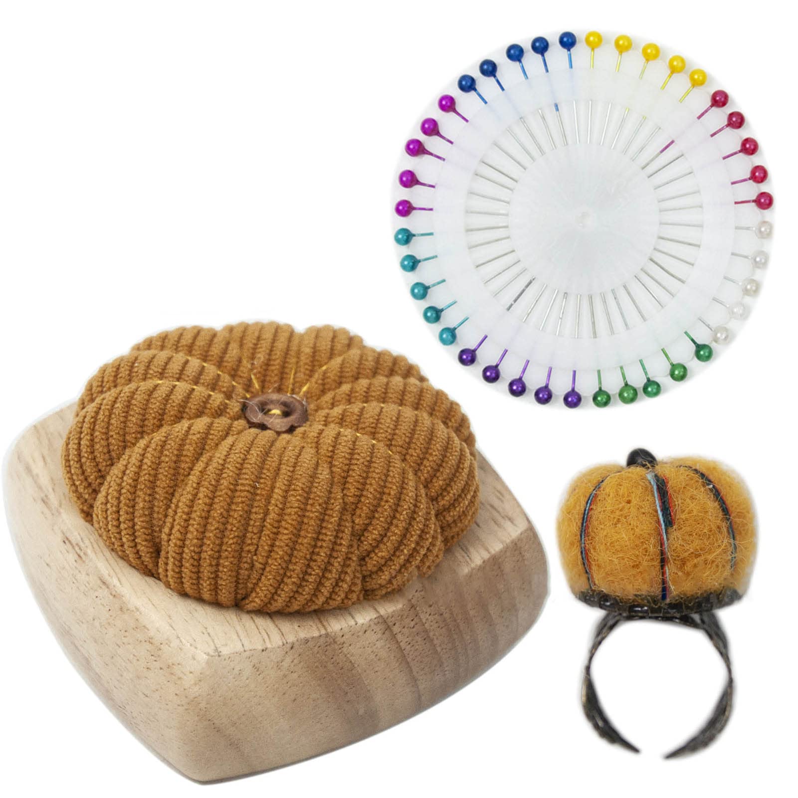 Xinsheinelry Wrist Handcraft Needle Holder Cute Pumpkin Band Pin Cushion Base Needle Cushion for Sewing Project Pumpkin Band Base Wrist Gifts