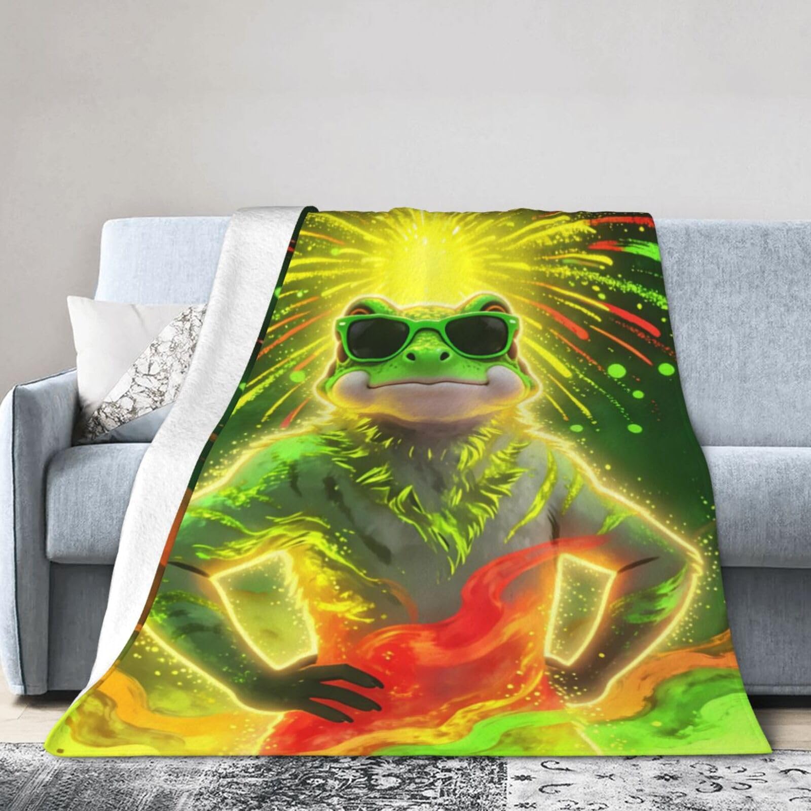 Couverture polaire chaude grenouille grand format lit deux places