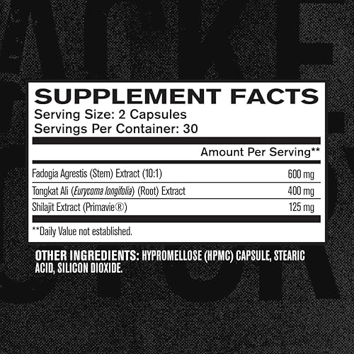 Vista 6 de Jacked Factory Indonesian Tongkat Ali + Fadogia Agrestis - Extracto 200:1 Longjack Tongkat Ali para hombres con Fadogia Agrestis 600 mg y Primavie