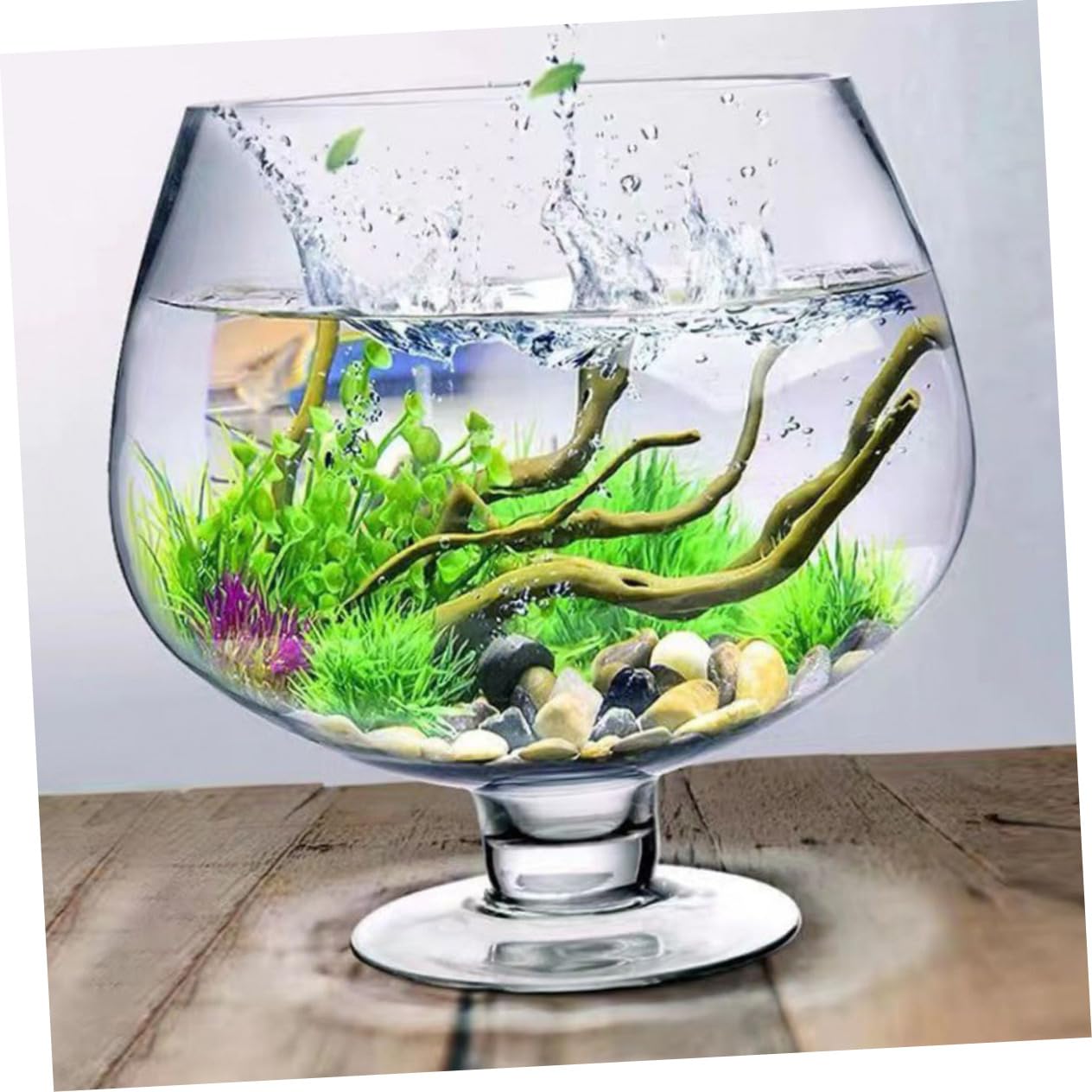 OUNONA Aquarium Verre pour Bettas Délicat Vase à Poissons Transparent Multi-Usage Aquarium De Table pour Poissons Rouges
