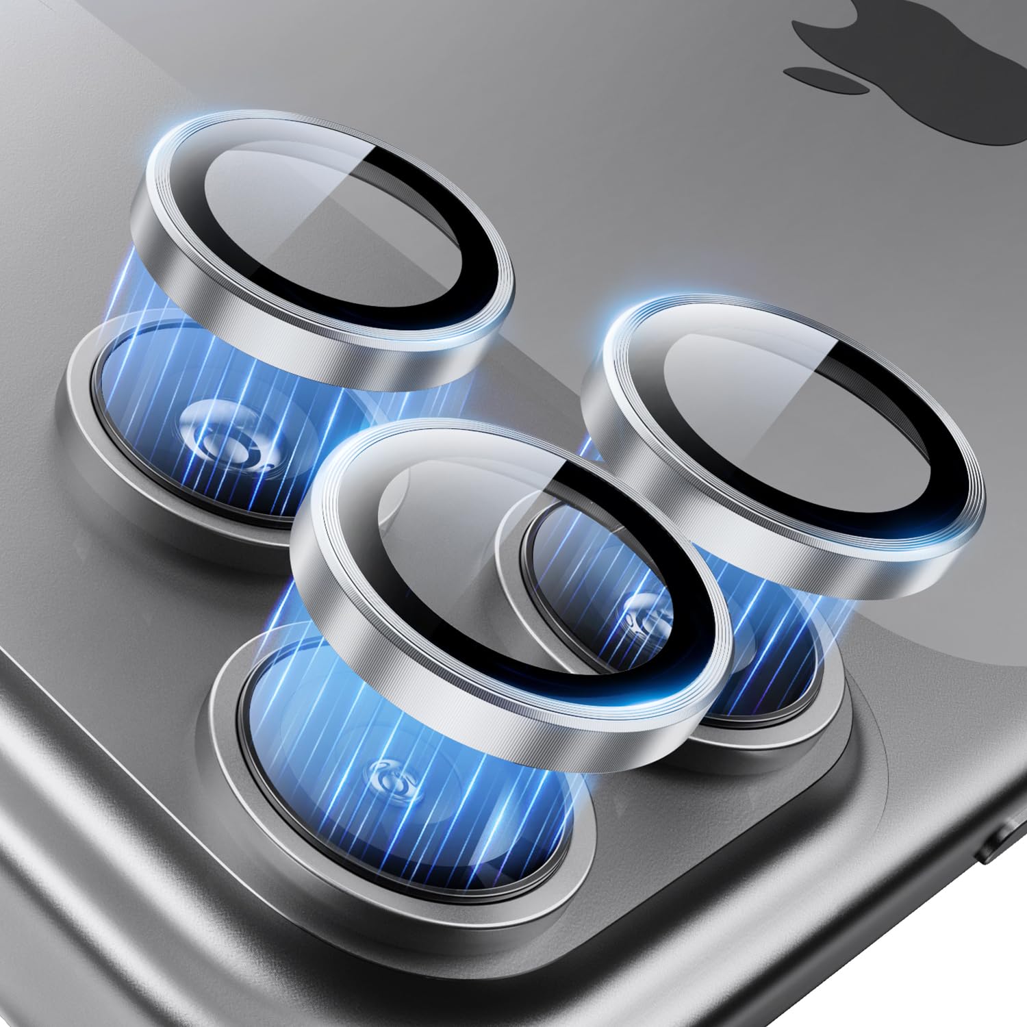 Hoerrye für iPhone 17 Pro/iPhone 17 Pro Max Kameraschutz - Individuelle Kameraprotektion, Anti-Kratzer, 9H Härte Folie, Kratzfest, Fallschutz aus Space Titanium in Militärqualität, Weiß