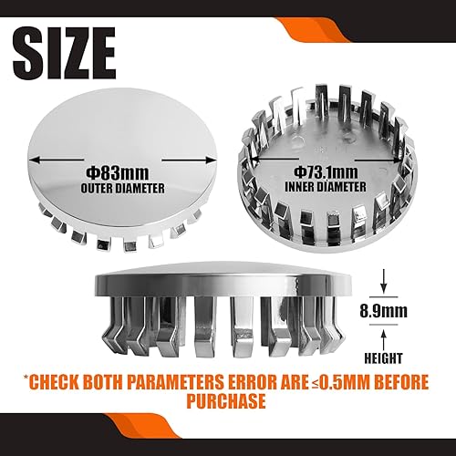 Miniatura 234 de TMS - Tapones centrales de rueda de 2.7 pulgadas para BMW Serie 3, 4, Serie 5, Serie X, Serires Z, Series 3613 6783 536, paquete de 4