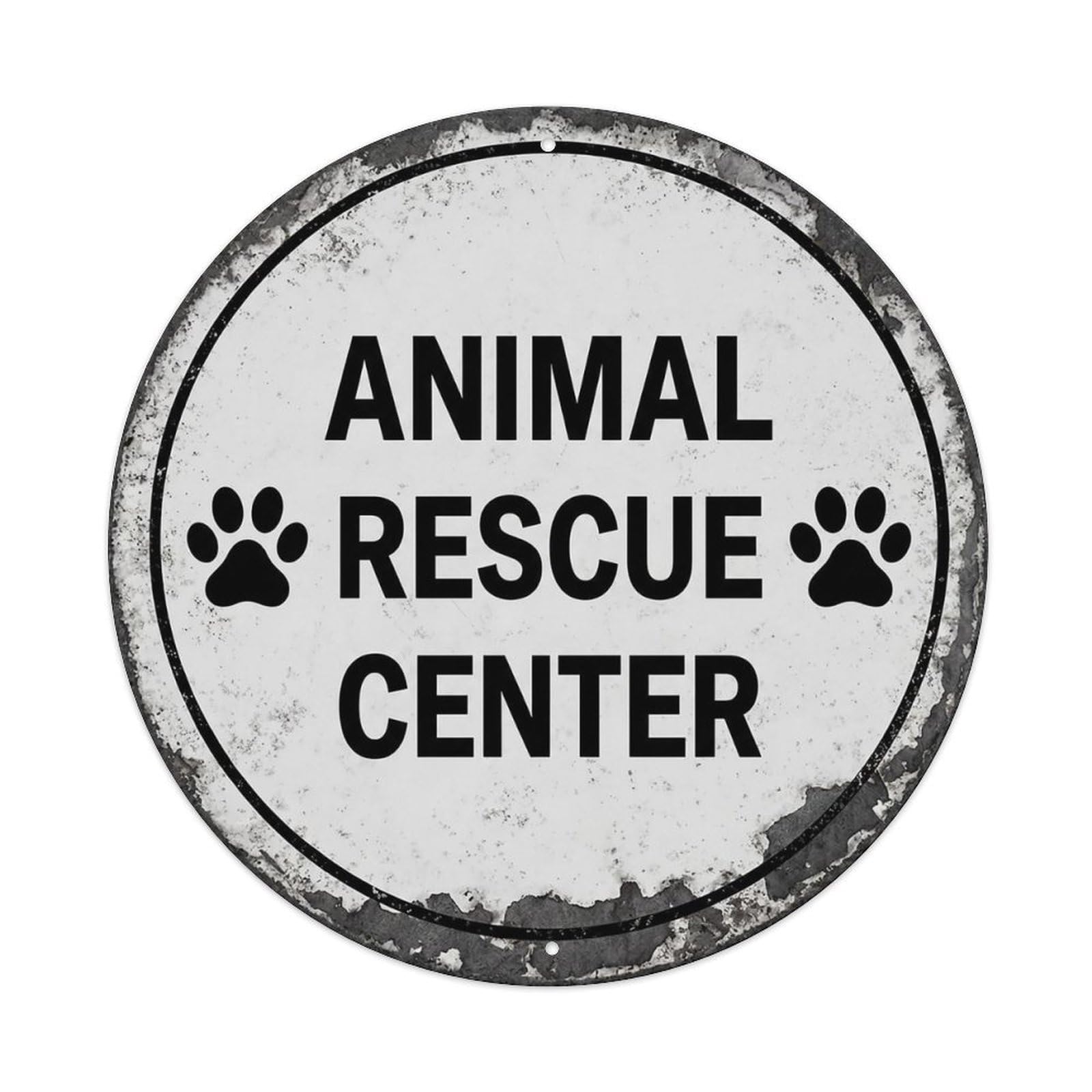 Vintage Animal Rescue Center Haven Vintage Metal Tin Sign Plaque Wall Decor for Cafe, Club Bar, Office, Garden Metal Poster 8x8Inch