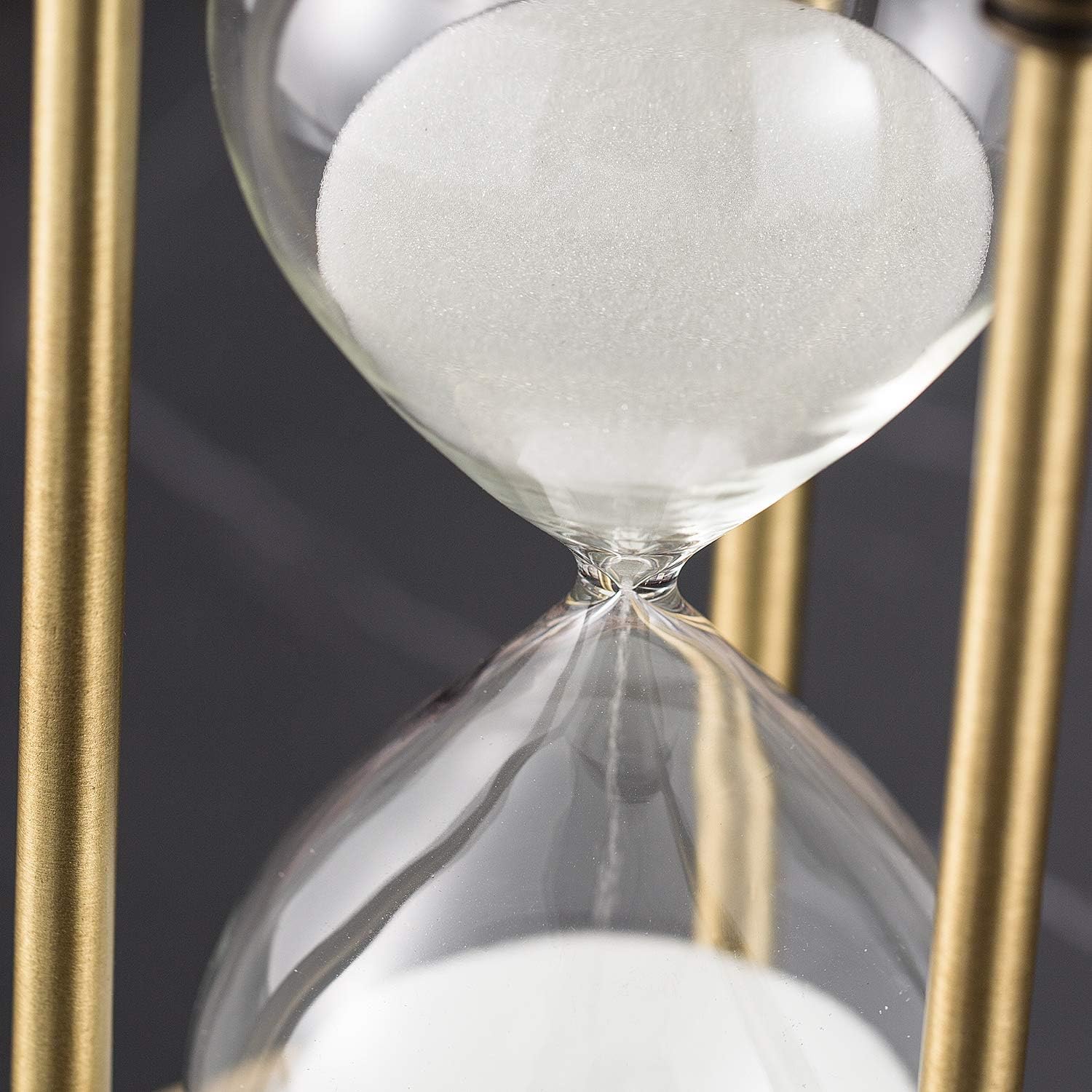KSMA 30 Minutes Hourglass Sand Timer,Brass-Tone Metal Hour Glass with White Sand