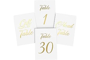 Gold Table Numbers 1-30 for Wedding Reception