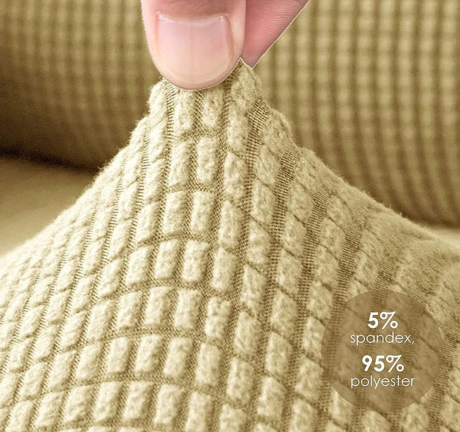 RANARA Armlehne Stuhlhussen Armlehnenbezüge Weiches Spandex Polyester Armkappen Rutschfester Möbelschutz Stretch Armlehne Bezug für Stuhl Sofa Couch, 2er Set, Braun (Farbe: Beige, Größe: 4 Stück)