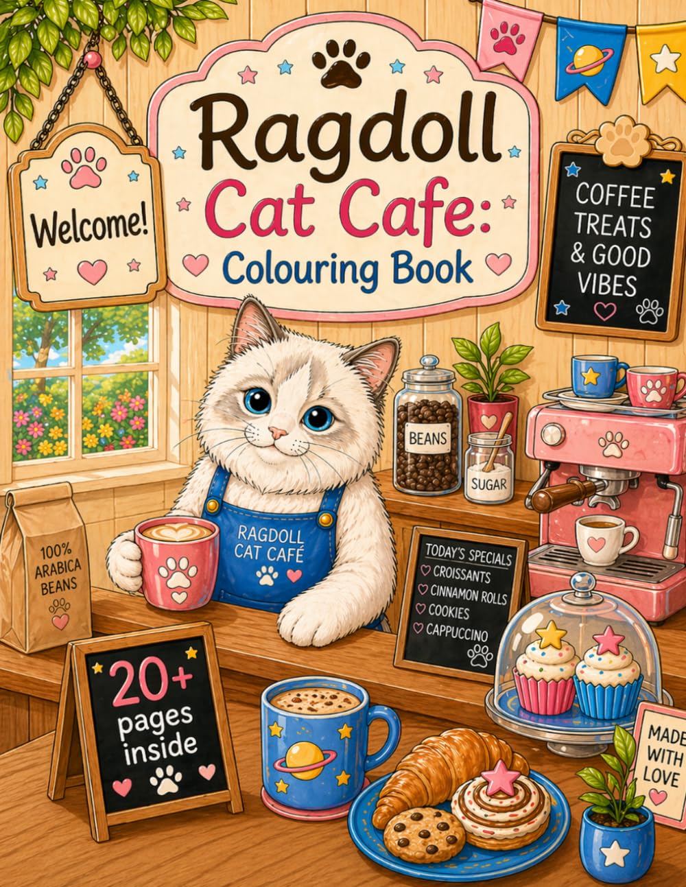 Ragdoll Cat Cafe: Colouring Book (Whiskered Worlds)