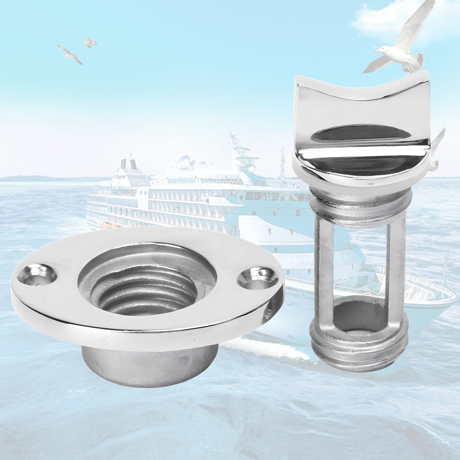 Tappo di Scarico Per Garboard, Tappo Per Barche Marine in Acciaio Inossidabile 316 Adatto Per 1" Foro di Poppa Per Barche Scarico Per Garboard Tappo Per Acqua Scarico dello Scafo con O Anello di Tenut