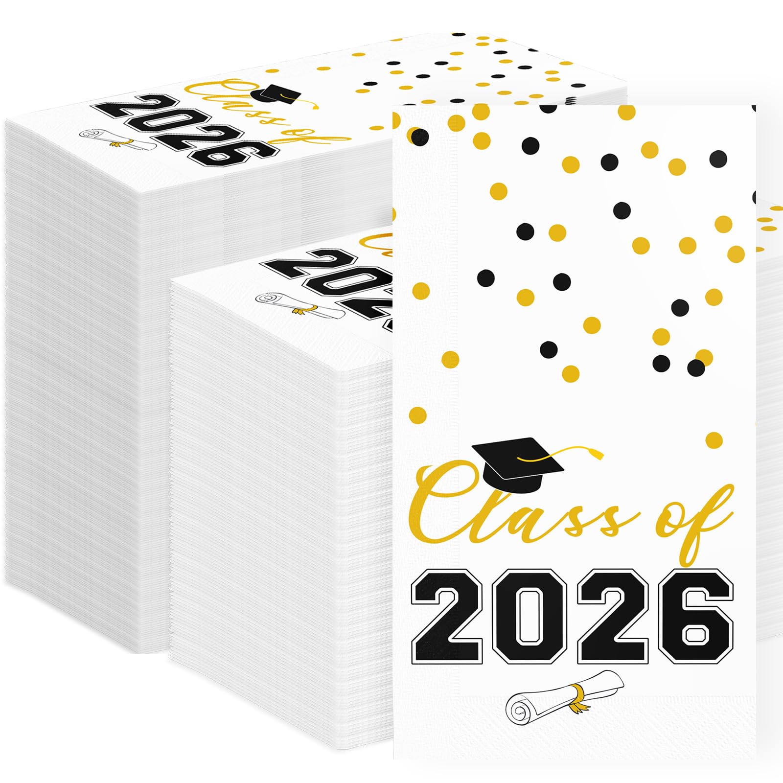 2026 Graduation Disposable Paper Napkins, Guest Dinner Hand Towels for College School Grad Class Congrats Celebration, Cocktail Party Decorations (200