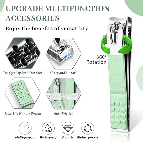 Miniatura 6 de Juego de manicura y pedicura, juego de cortaúñas para hombres y mujeres, kit de manicura profesional de pedicura, kit de cuidado de uñas con bolsa