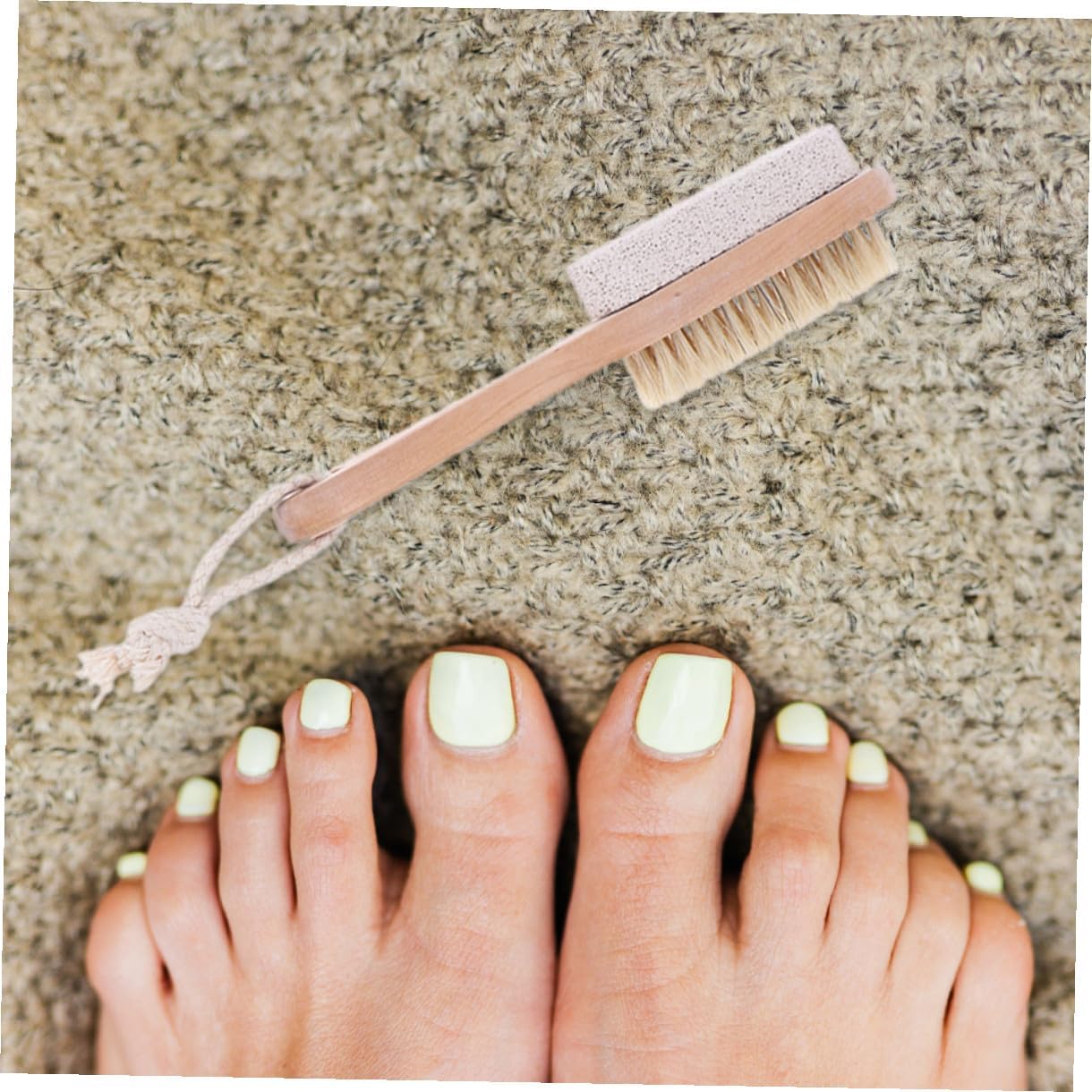 3pcs Foot Scrubber with Wooden Handle and Pumice Stone Double-Sided Foot Brush for Dead Skin Removal and Exfoliating Tool for Men and Women