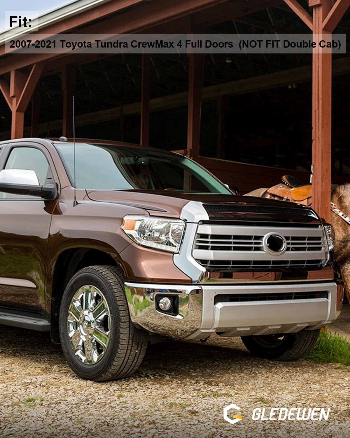 Roof Trim Molding (Pair), Roof Weatherstripping Seal, Compatible with 2007-2021 Toyota Tundra Crewmax 4 Doors (only), Replaces# 75552-0C060, 75551-0C060, Roof Top Drip Seal, Rubber Roof Weather Strip