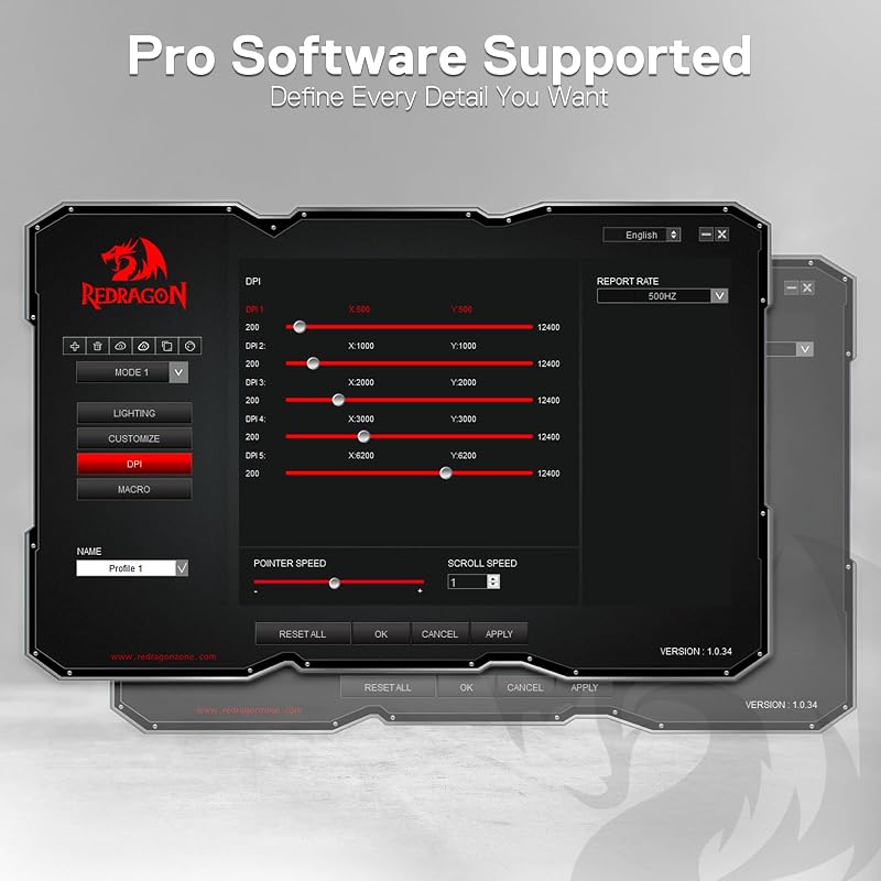 Redragon M908 Impact RGB LED gamer egér 12400 DPI optikai vezetékes fehér