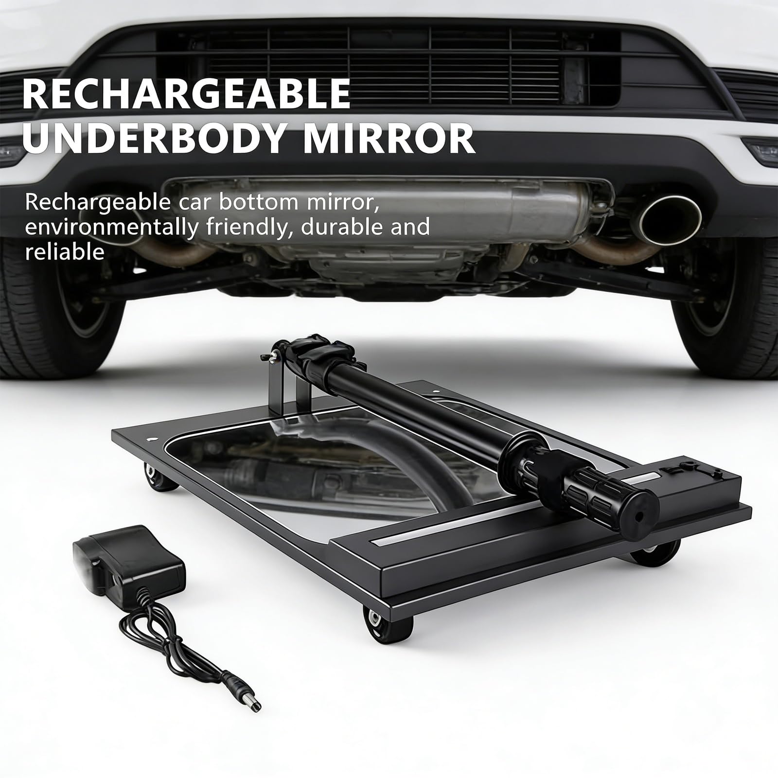 Miroir d'inspection sous châssis, Outil Portable avec lumière LED, Perche télescopique pour Une visibilité Accrue, idéal pour la réparation Automobile et Les inspections de véhicules.