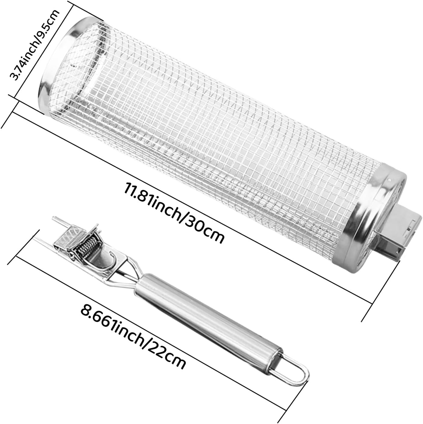 Lxoraziy 2 PCS 11.8inch Rolling Grilling Basket, Portable Stainless Steel Vegetable Grill Basket, Outdoor Camping Cooking BBQ Accessories for Outdoor Camping and Picnic, BBQ Accessories Tool Lxoraziy 2 PCS 11.8inch Rolling Grilling Basket, Portable Stainless Steel Vegetable Grill Basket, Outdoor Camping Cooking BBQ Accessories for Outdoor Camping and Picnic, BBQ Accessories Tool