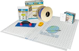 All-in-one Electric Radiant Floor Heating Kit 80 Sq Ft 120V with WiFi Programmable Thermostat, Heat Uncoupling Membrane, Underfloor Heat Cable, Installation Tools, Heat Additive
