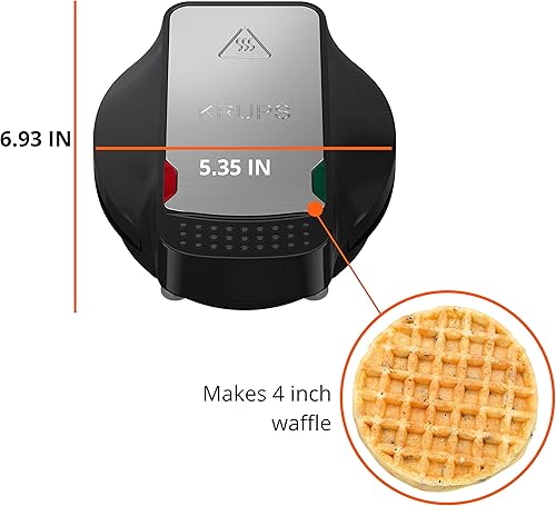 Miniatura 6 de KRUPS Máquina para hacer gofres simplemente redonda, 4 pulgadas