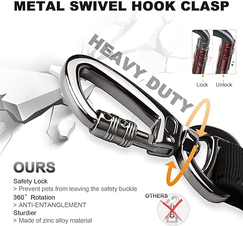 Miniatura 4 de Collar táctico para perro y correa elástica, juego de collar y correa militar para perro con bandera estadounidense ajustable K9 con hebilla y asa