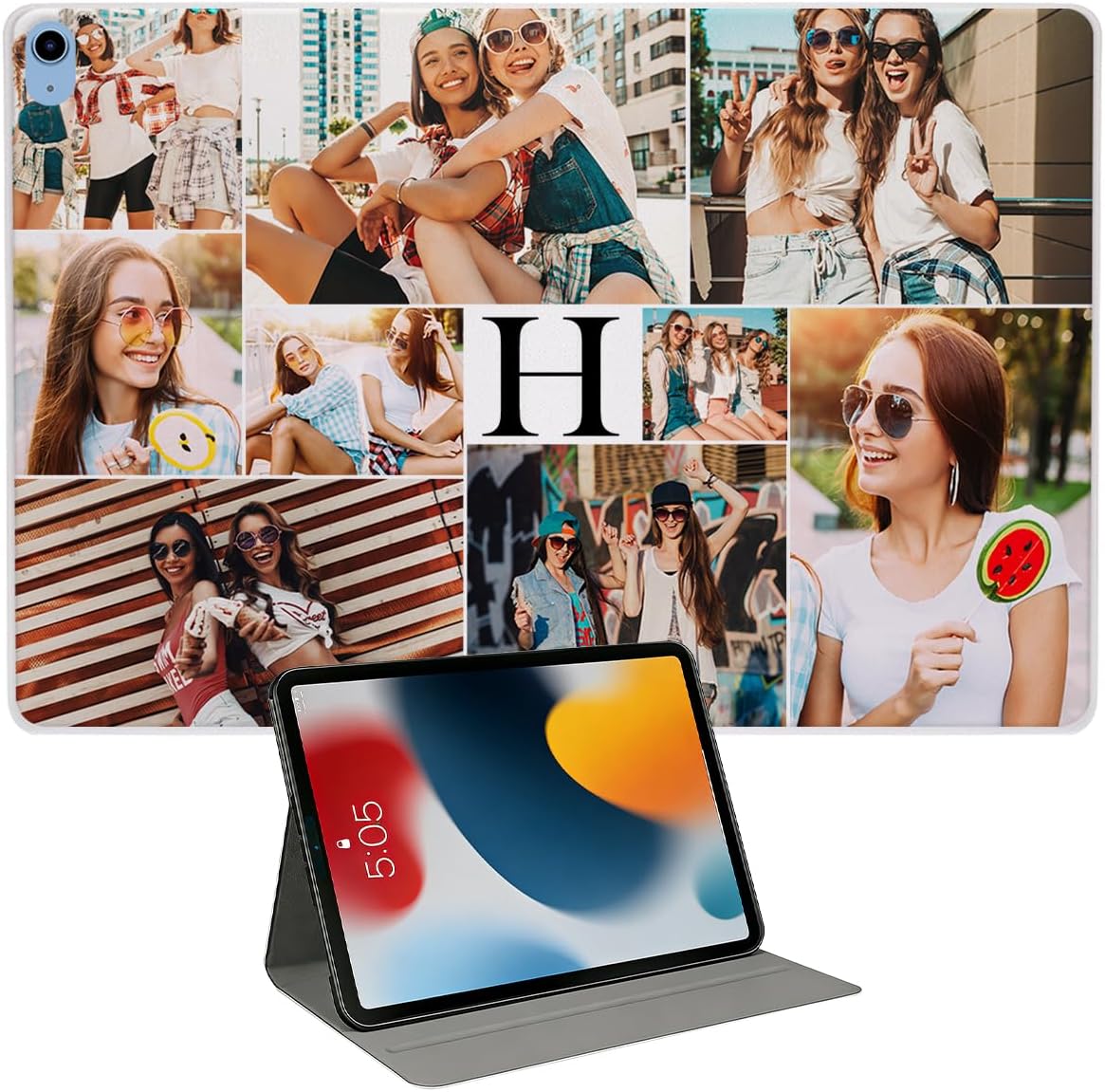 Custom Case for iPad Air 11 inch M4/M3/M2 (2026/2025/2024),iPad Air 5th/4th Generation (2022/2020) 10.9 Inch with Photo/Text,Personalized Logo/Picture/Name Cover Leather,Auto Sleep/Wake