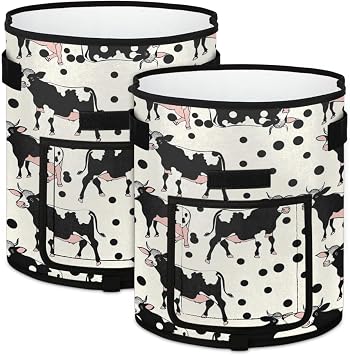 7 Gallon Potato Grow Bags Cows Dots Growing Bag with Handles Harvest Window Durable Garden Planting Bag Thickened Nonwoven Fabric Pots for Tomato Vegetable Fruits, 2 Pack