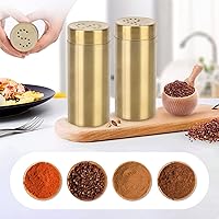 Vista 5 de 2 saleros y pimenteros, 3.16 onzas, para el hogar, de acero inoxidable, con tapas de coctelera, frascos de condimentos, botella de condimentos