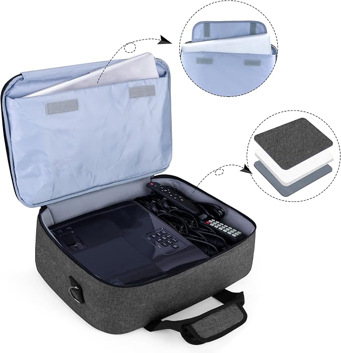 Estuche grande para proyector con funda para laptop 15.6" negro miniatura 4