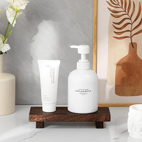 Miniatura 6 de Organizador pequeño para encimera de baño, bandejas decorativas de madera, soporte rectangular para cosméticos, cocina, fregadero, jabón, botella de
