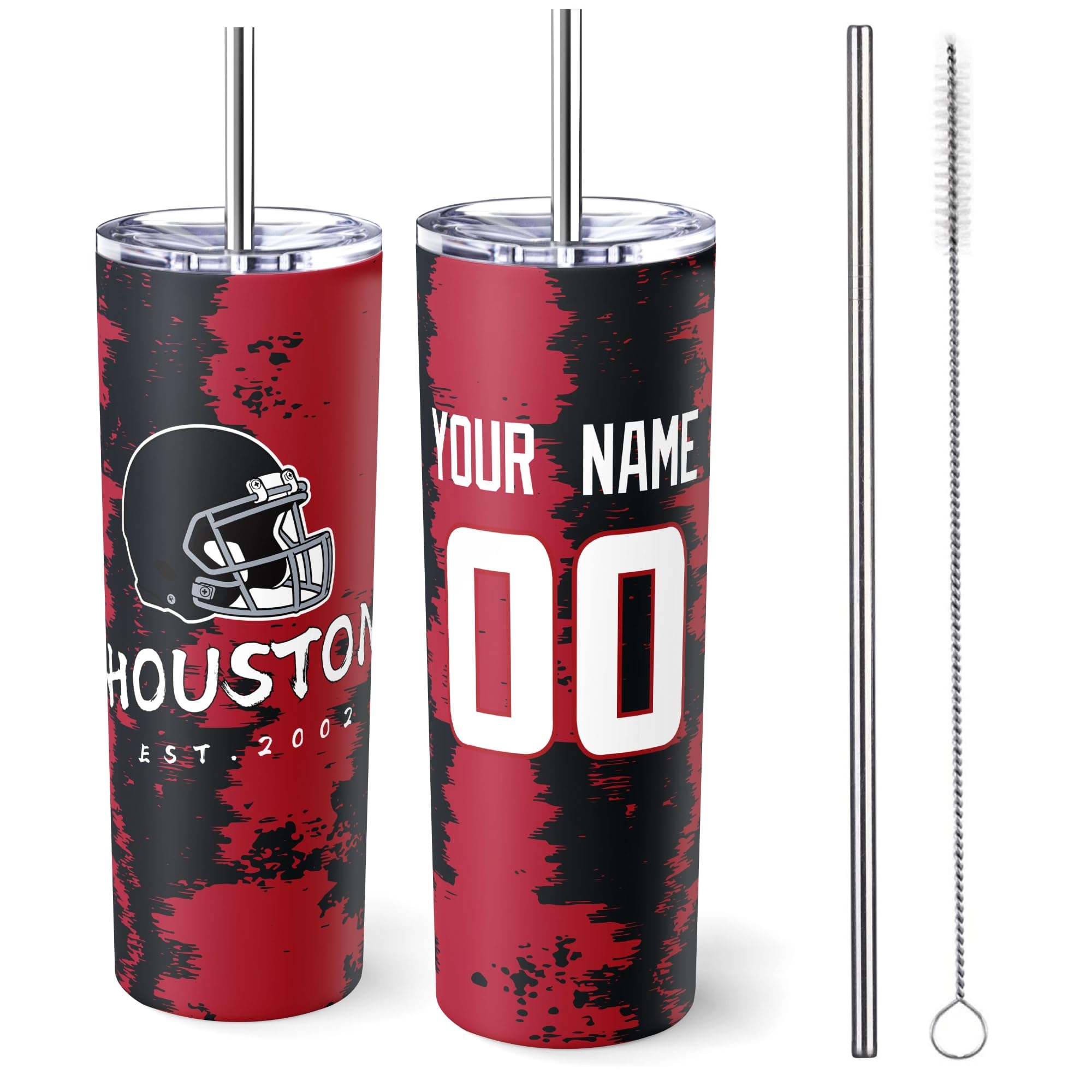 ANTKING Houston Tumbler 20oz Travel Mug Custom Name Number Gift